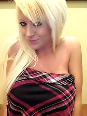 Monroe Lee in a black and pink plaid top.